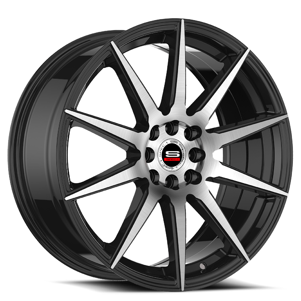 Spec-1 SP-51 Gloss Black & Machined 17x7.5 (+42)5x100