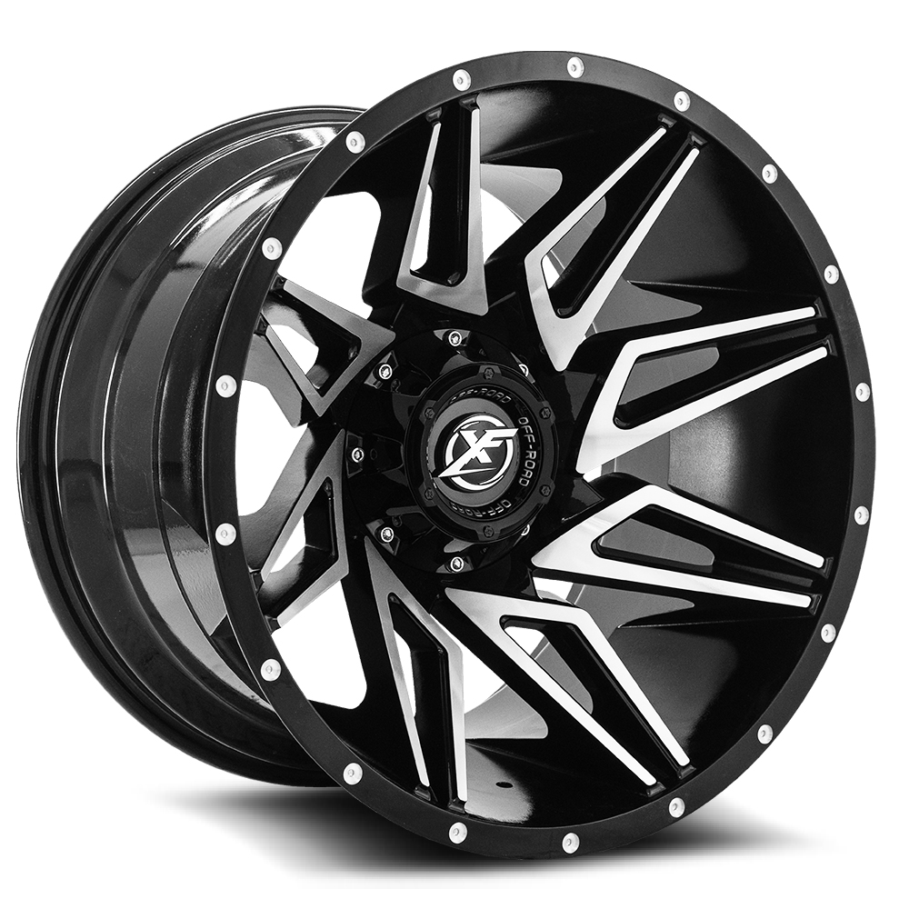 XF Off-Road XF-218 Gloss Black & Machined 20x10 (+-12)5x127