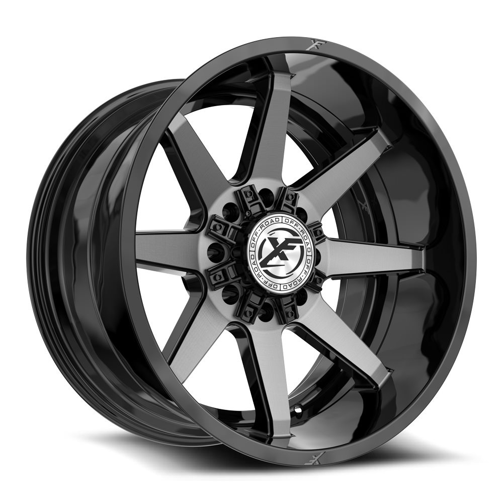 XF Off-Road XF-236 Gloss Black & Brushed Double Dark Tint 20x10 (+-12)8x165.1