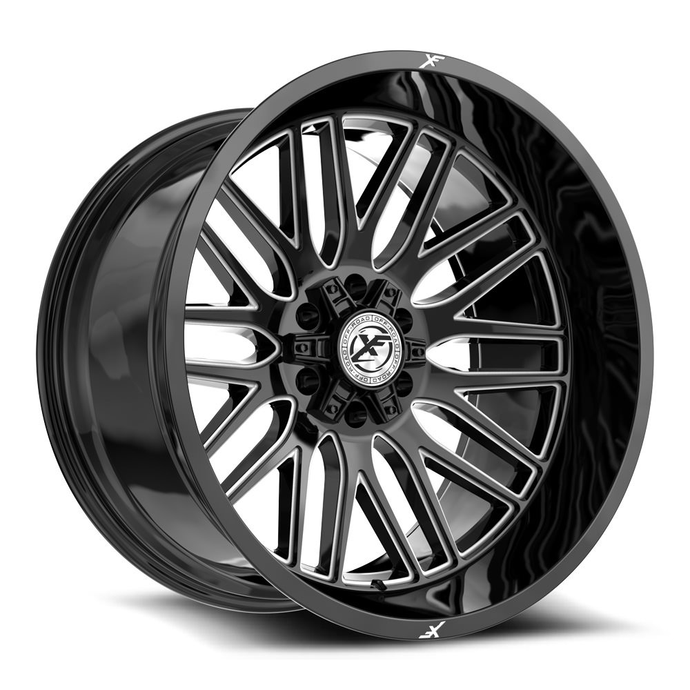 XF Off-Road XF-240 Gloss Black & Milled 22x12 (+-44)6x135