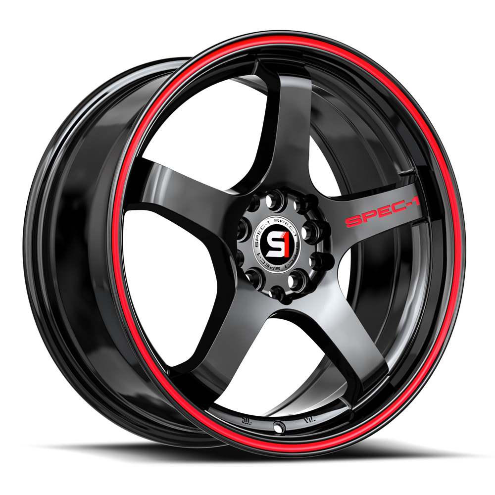 Spec-1 Spt-31 Gloss Black & Red Line 20x9 (+38) 5x112