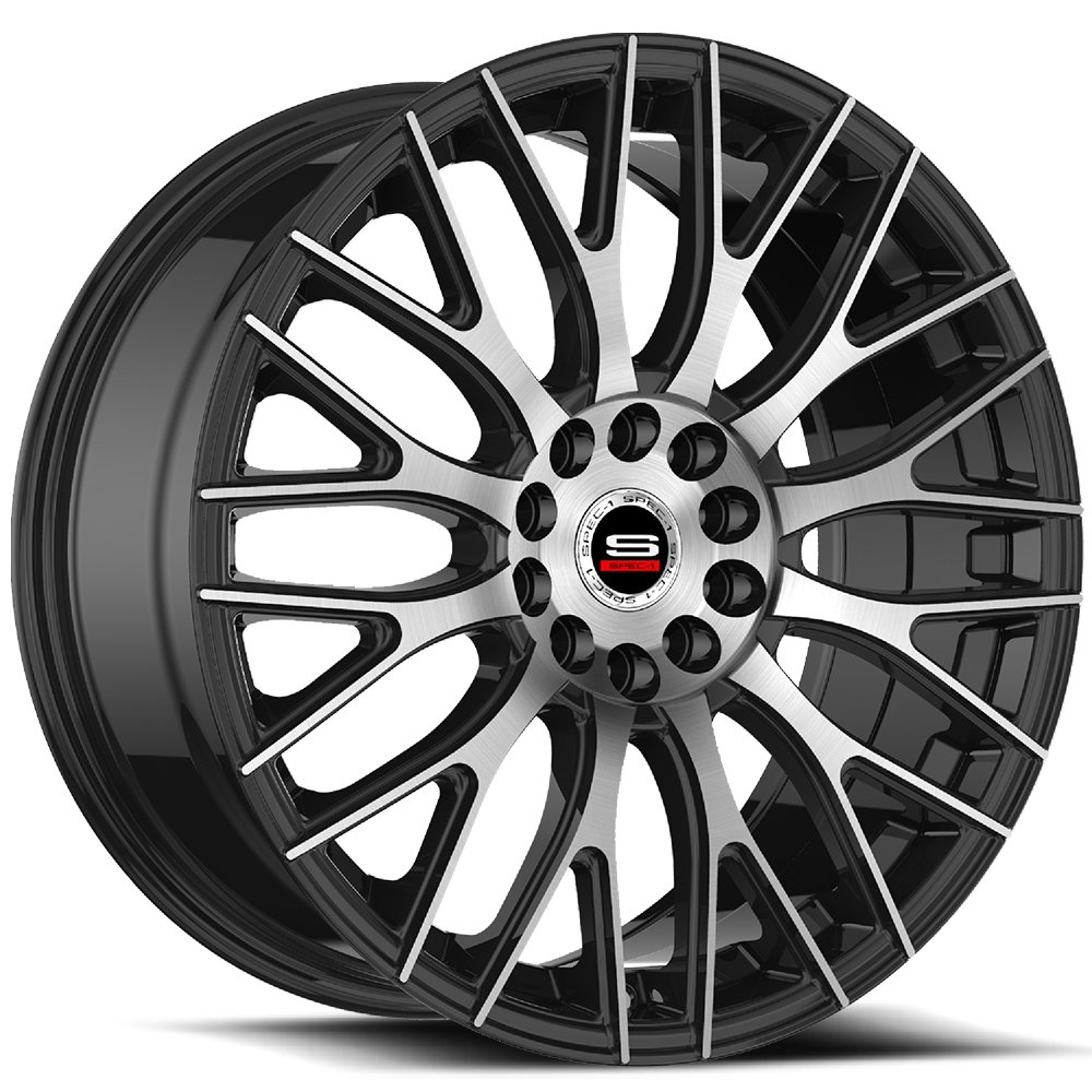 Spec-1 SP-55 Gloss Black & Machined 17x7.5 (+42)5x108