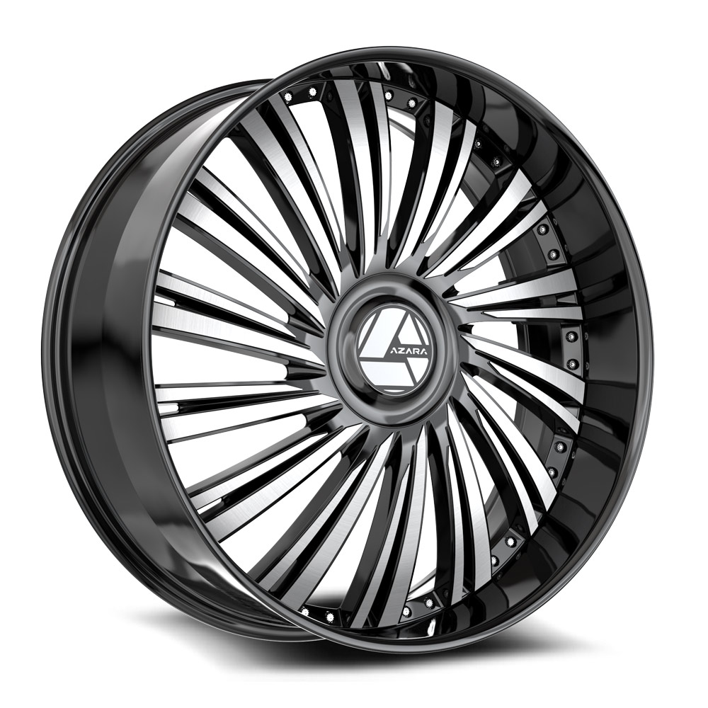 Azara AZX-102 Gloss Black & Machined 22x9.5 (+15)Blank 5x