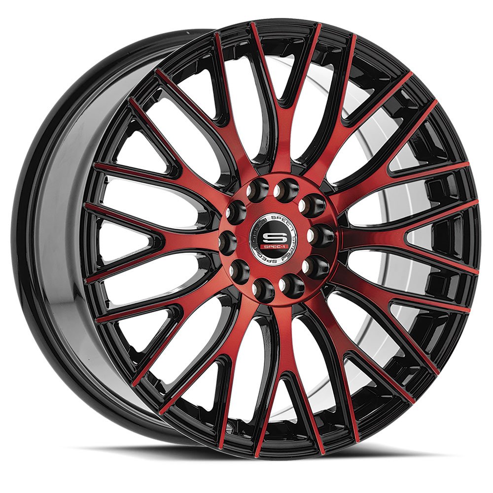 Spec-1 SP-55 Gloss Black & Red Machined 17x7.5 (+42)4x100