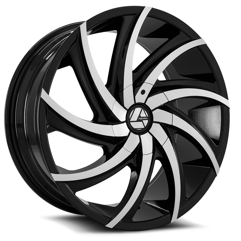 Azara AZA-503 Gloss Black & Machined 26x9.5 (+15)Blank 5x/6x