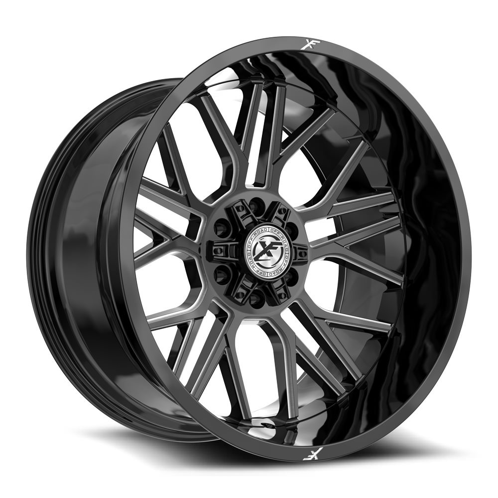 XF Off-Road XF-235 Gloss Black & Milled 20x9 (+12)5x127