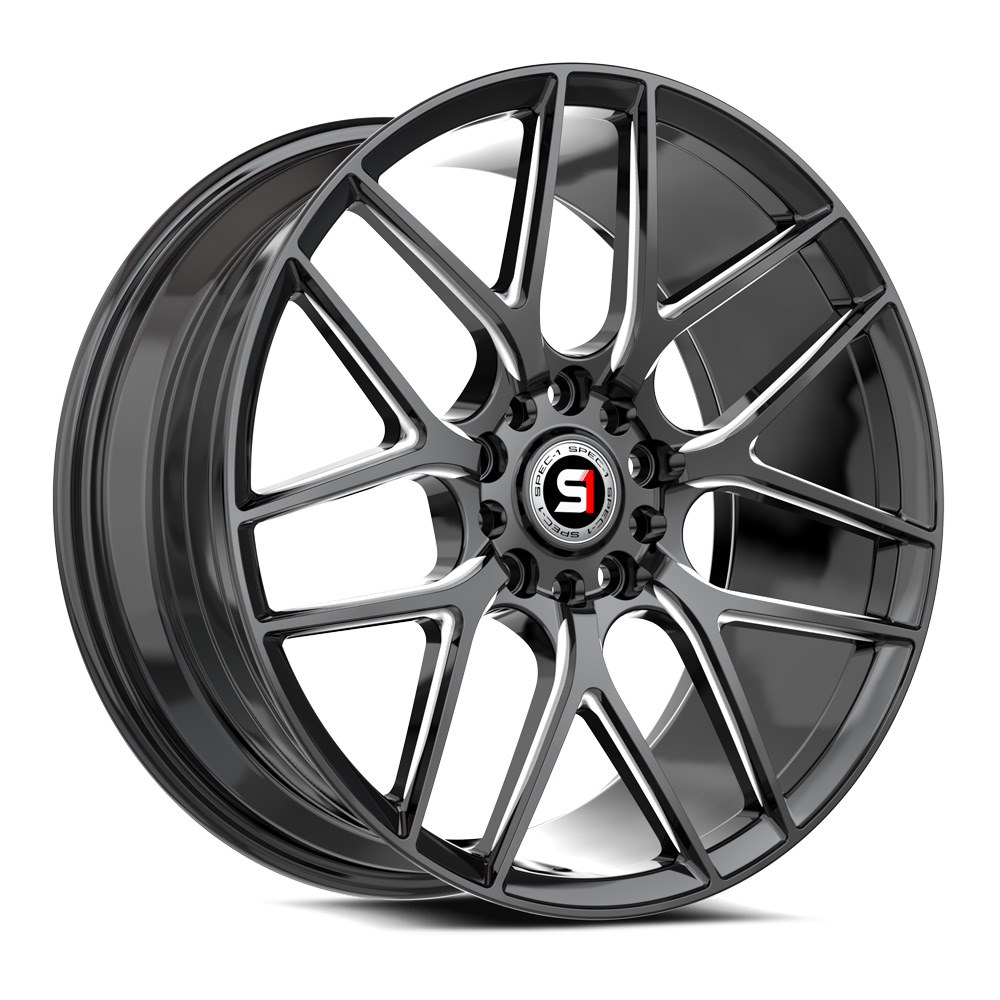 Spec-1 SP-78 Gloss Black & Milled 16x7.5 (+30)4x100