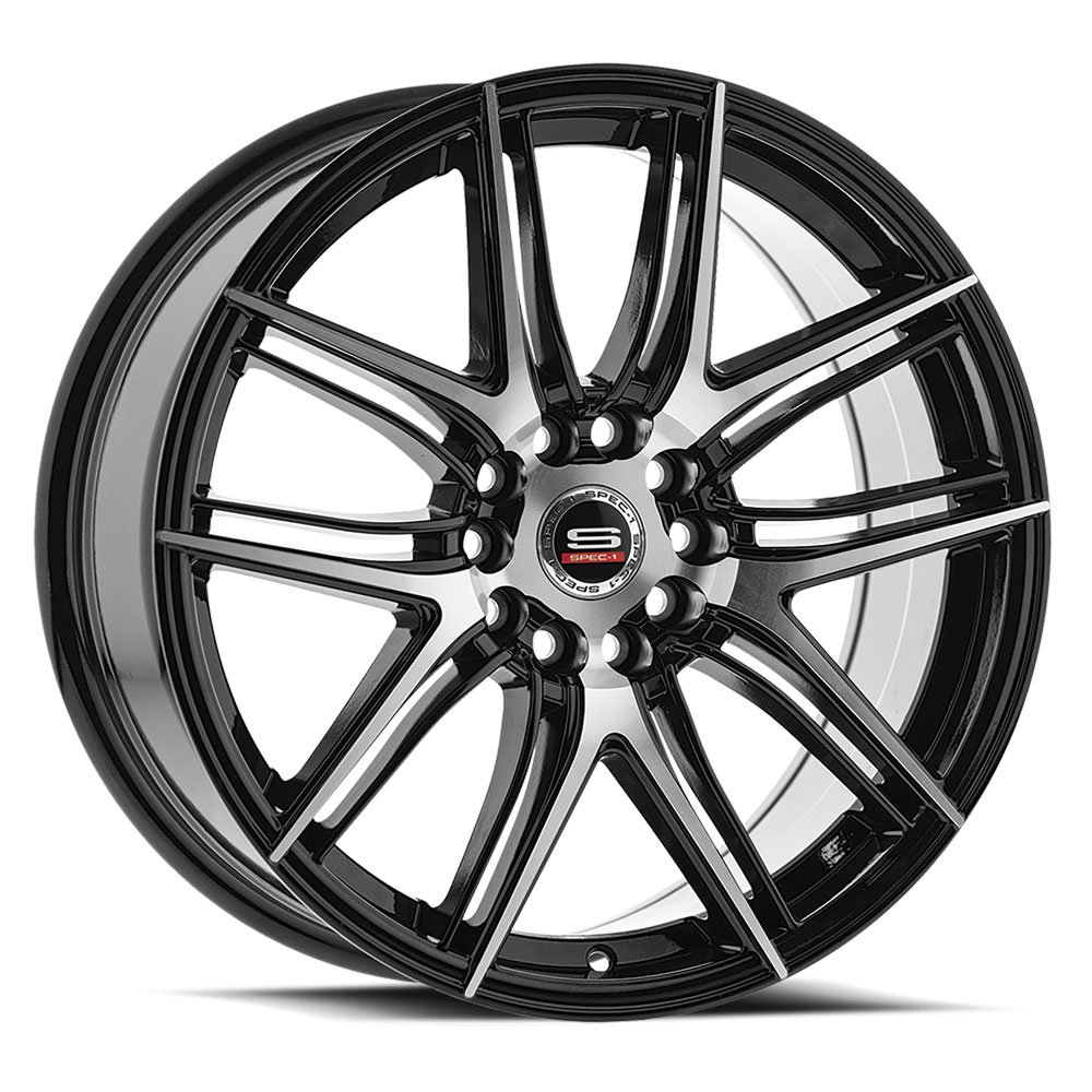 Spec-1 Sp-56 Gloss Black & Machined 17x7.5 (+42) 4x100
