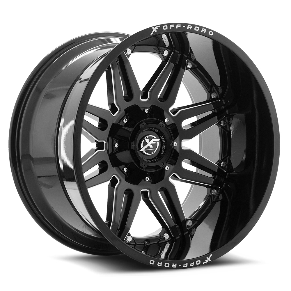 Xf Off-road Xf-204 Gloss Black & Milled 24x14 (-76) Blank 8x