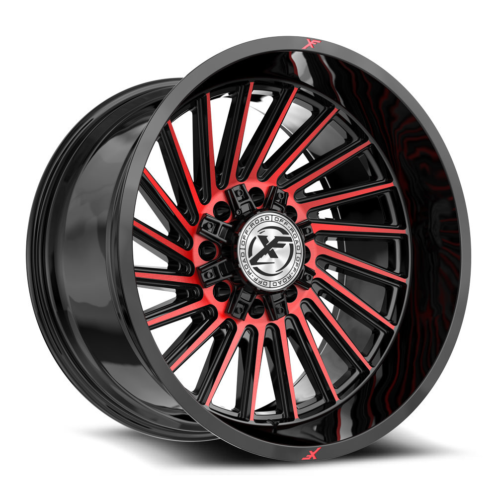 XF Off-Road XF-239 Gloss Black & Red Machined 20x9 (+12)8x165.1