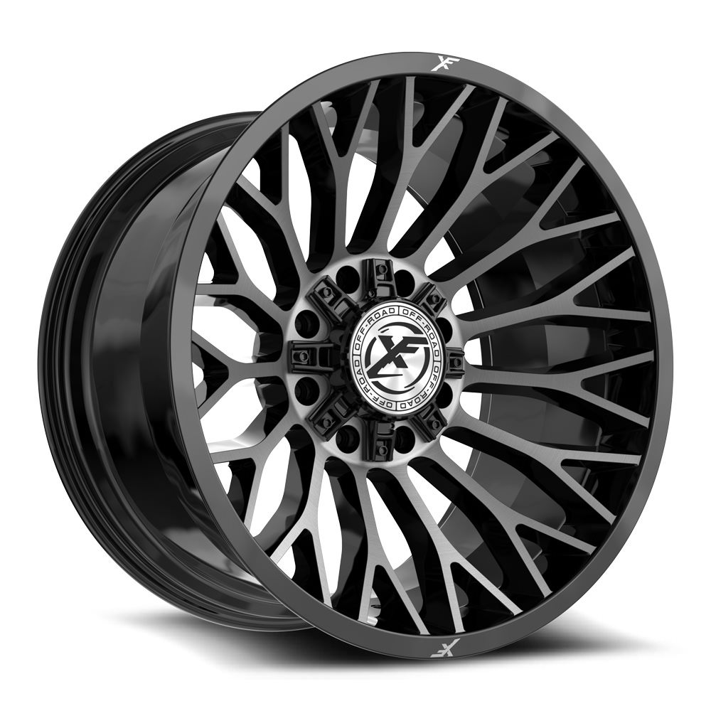 XF Off-Road XF-237 Gloss Black & Brushed Double Dark Tint 20x10 (+-12)8x165.1