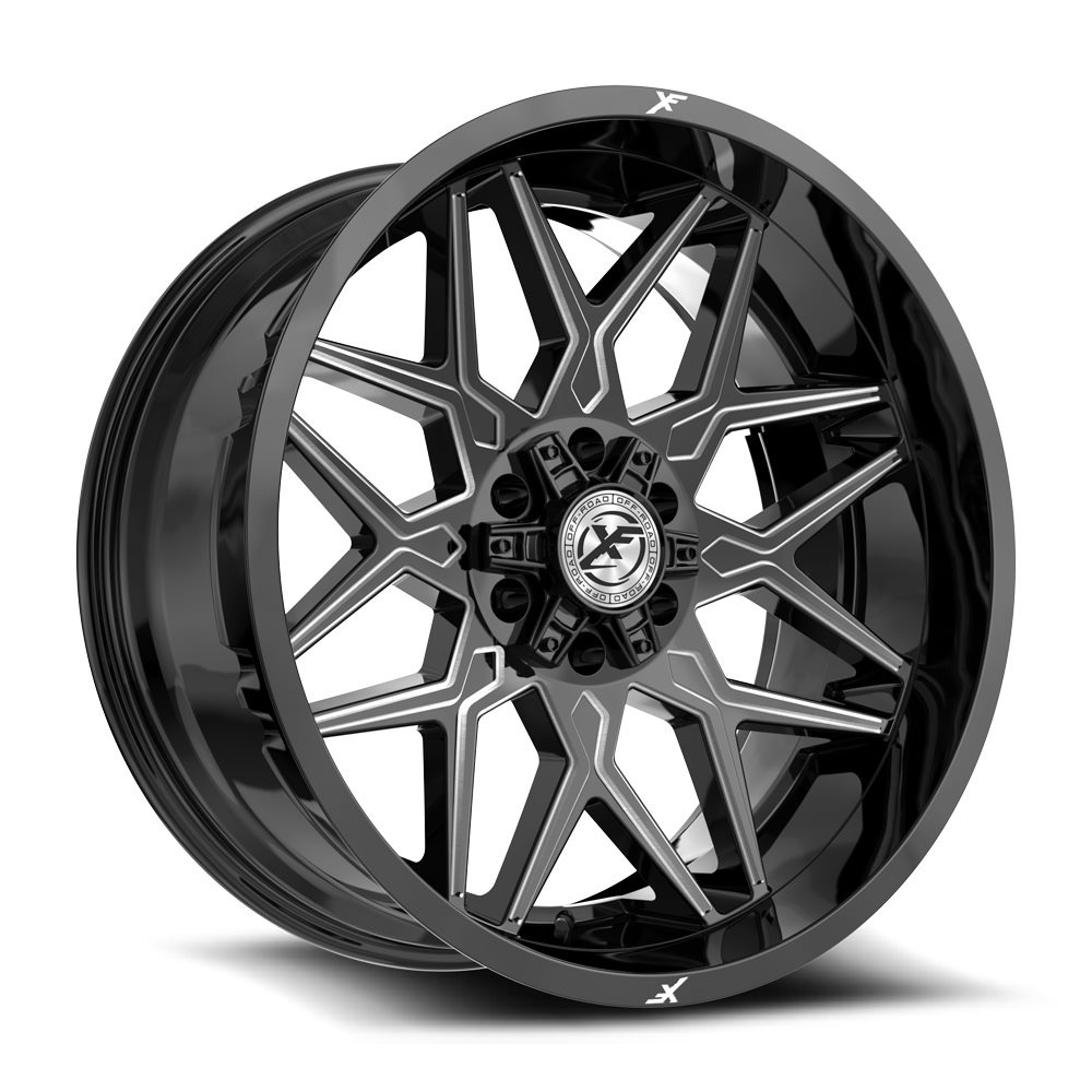 XF Off-Road XF-238 Gloss Black & Milled 17x9 (+0)5x127
