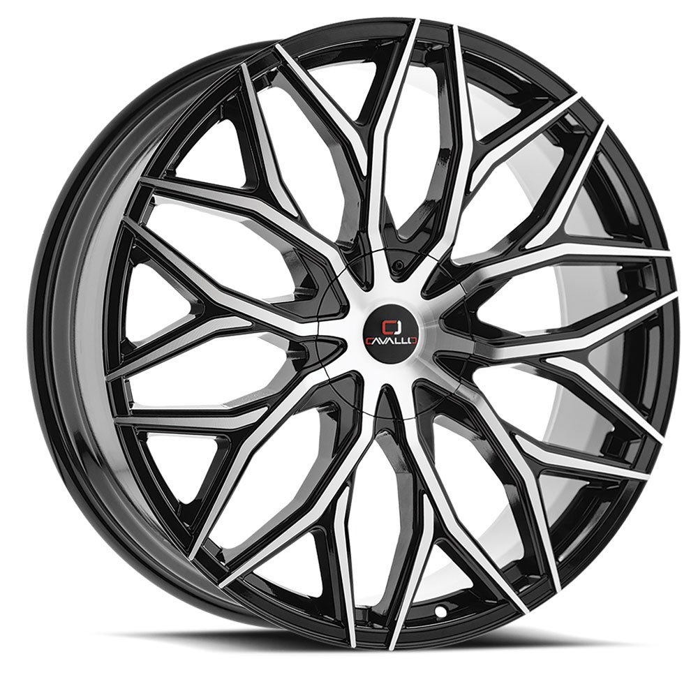 Cavallo Clv-37 Gloss Black & Machined 18x8 (+35) 4x100