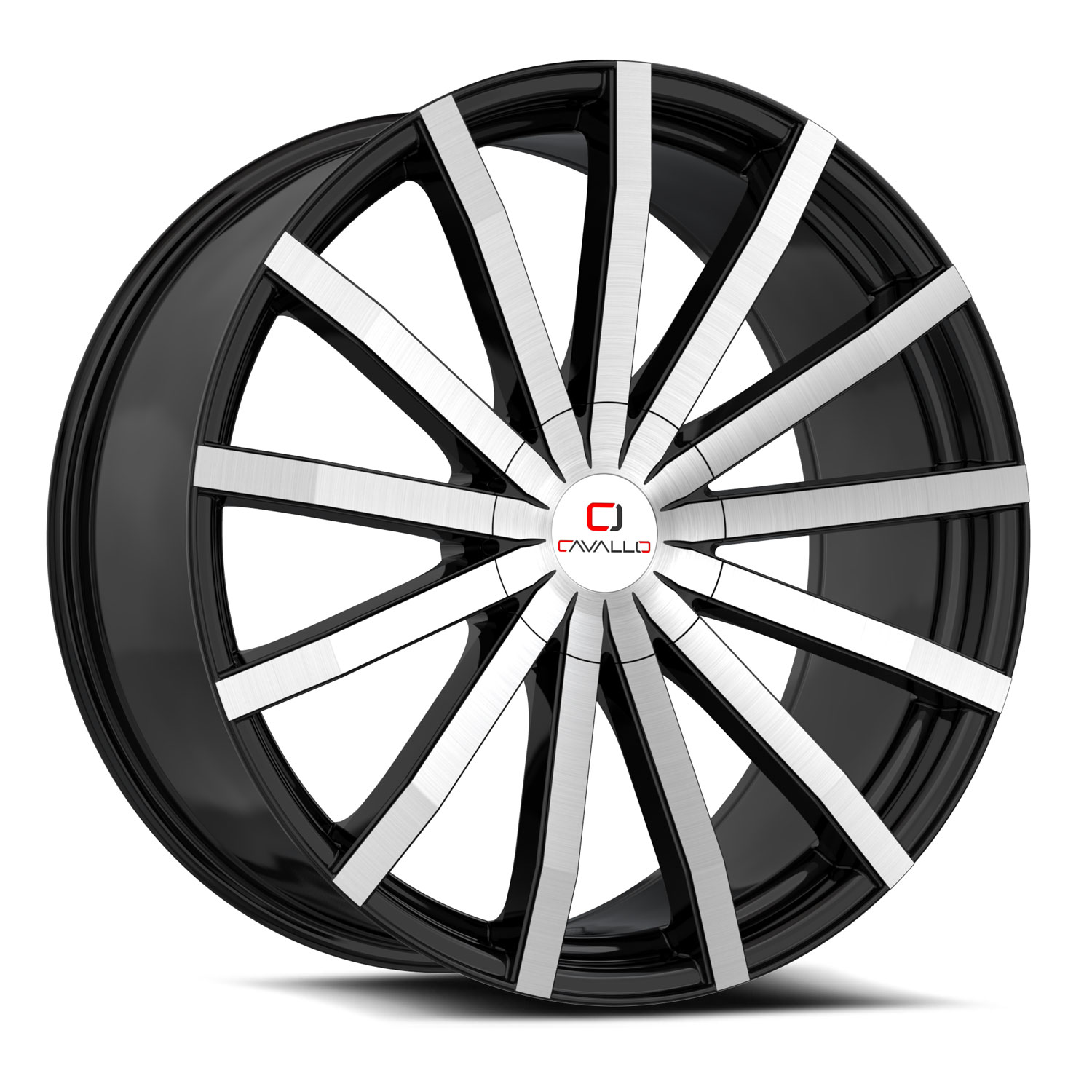 Cavallo Clv-52 Gloss Black & Machined 18x8 (+35) 4x100