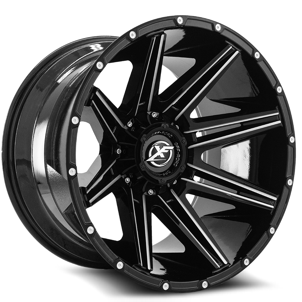 Xf Off-road Xf-220 Gloss Black & Milled 17x9 (+12) 5x127