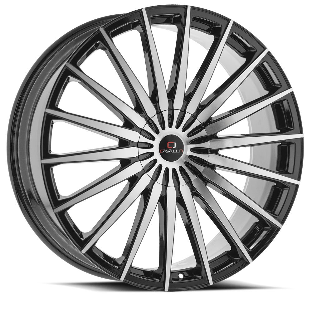 Cavallo Clv-34 Gloss Black & Machined 18x8 (+35) 4x100