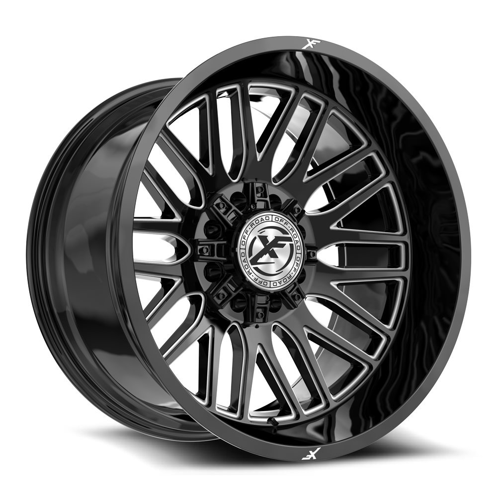 XF Off-Road XF-240 Gloss Black & Milled 22x10 (+-18)8x165.1