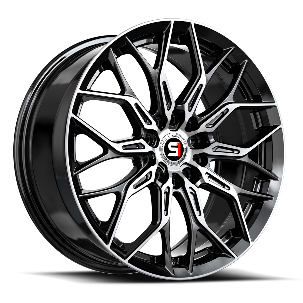 Spec-1 Sp-57 Gloss Black & Machined 17x7.5 (+42) 4x100