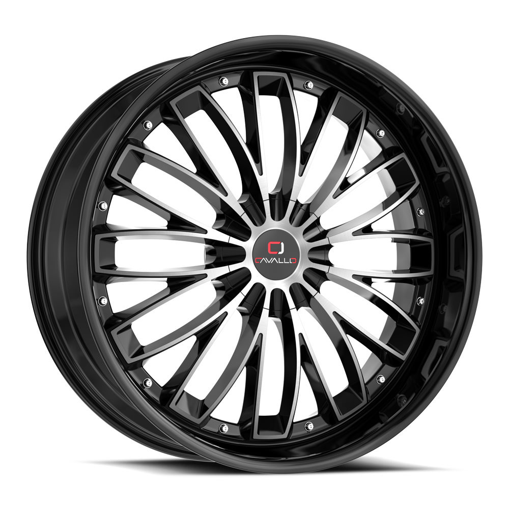 Cavallo Clv-42 Gloss Black & Machined 18x8 (+35) 4x100