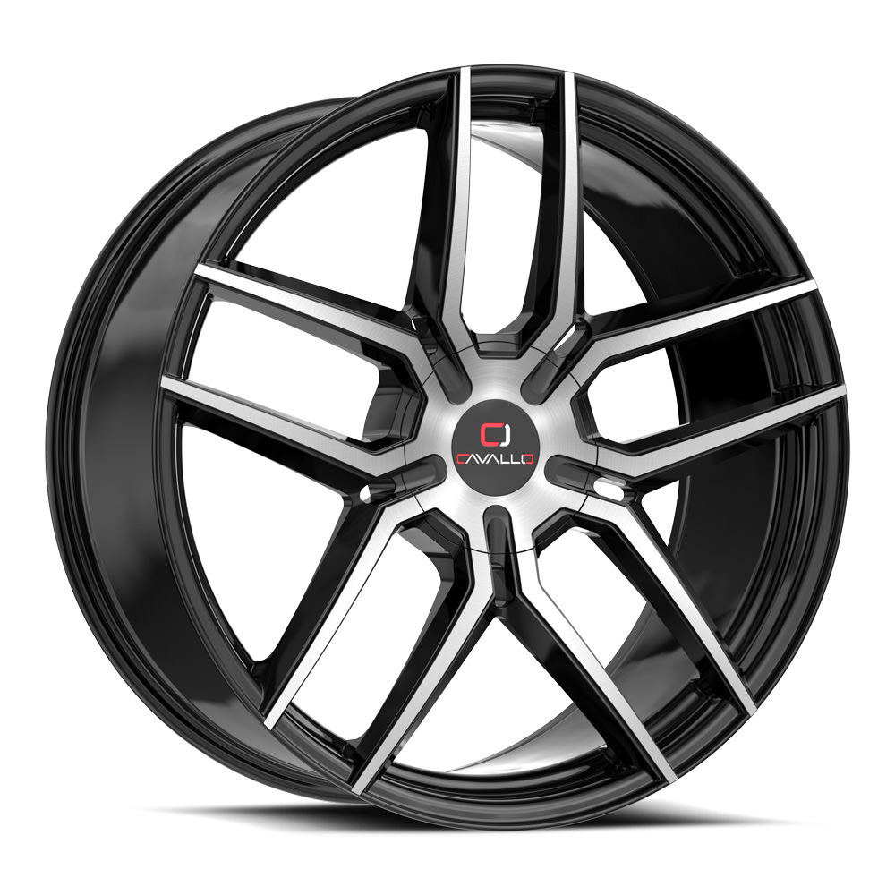 Cavallo Clv-55 Gloss Black & Machined 18x8 (+35) 4x100