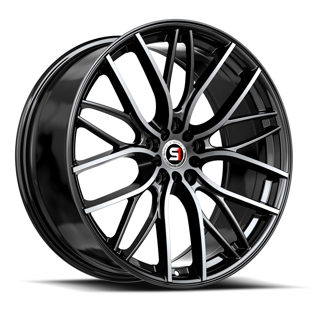 Spec-1 Sp-61 Gloss Black & Machined 17x8 (+42) 4x100