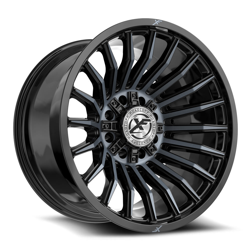 XF Off-Road XF-231 Gloss Black & Machined Titanium Double Dark Tint 24x14 (+-76)8x165.1