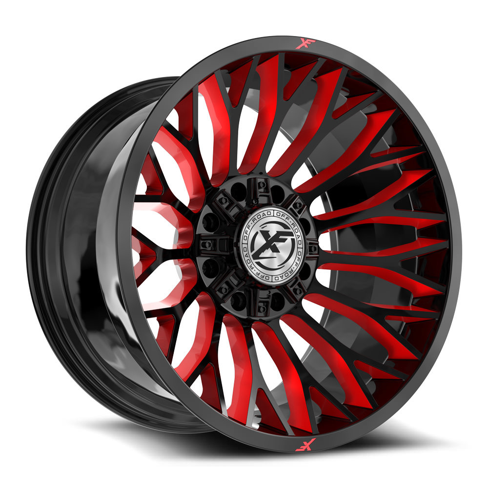 XF Off-Road XF-237 Gloss Black & Red Milled 26x14 (+-76)8x165.1