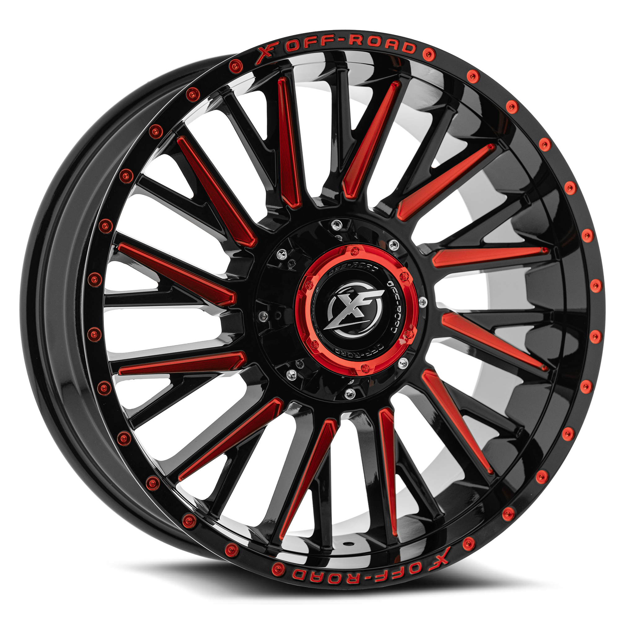 Xf Off-road Xf-226 Gloss Black & Red Milled 20x9 (+0) 5x139.7