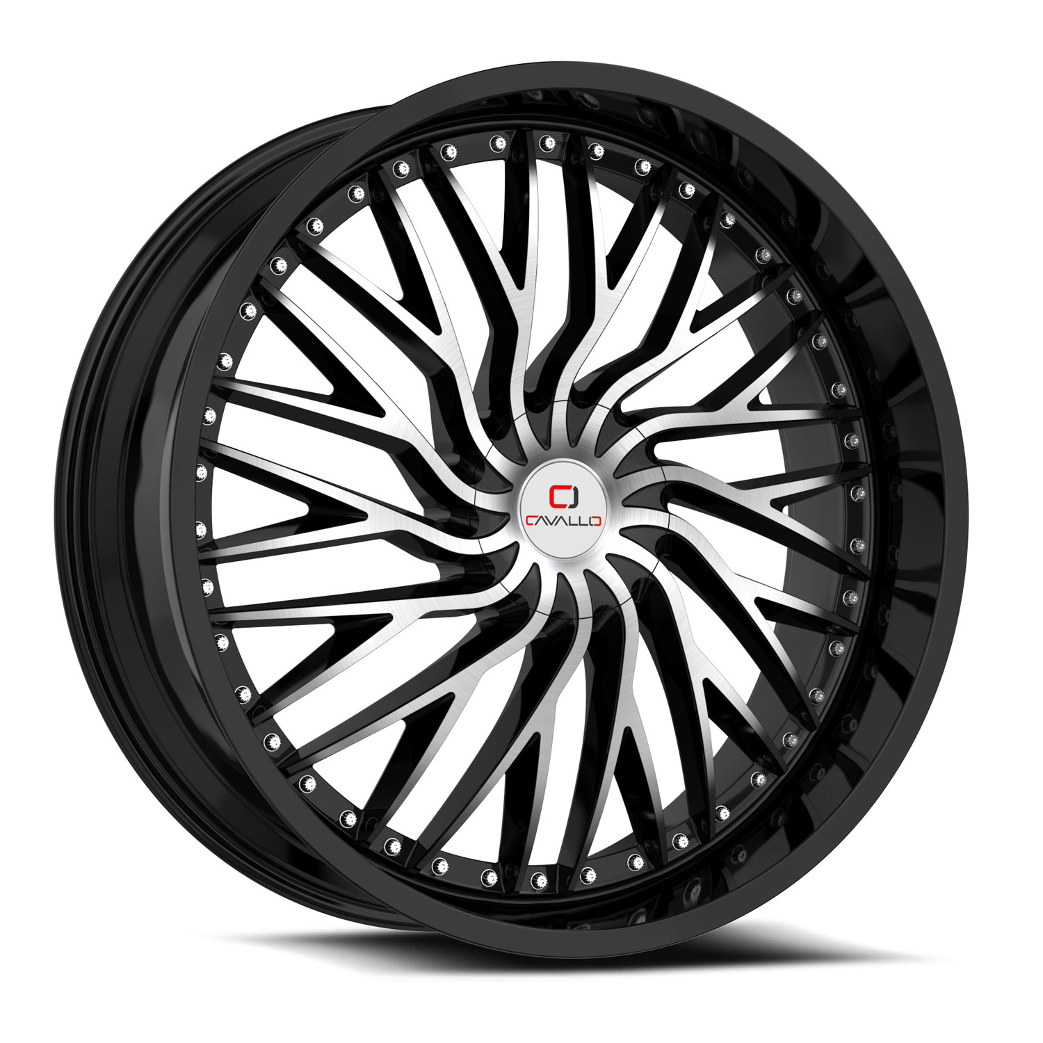 Cavallo Clv-43 Gloss Black & Machined 18x8 (+35) 5x100