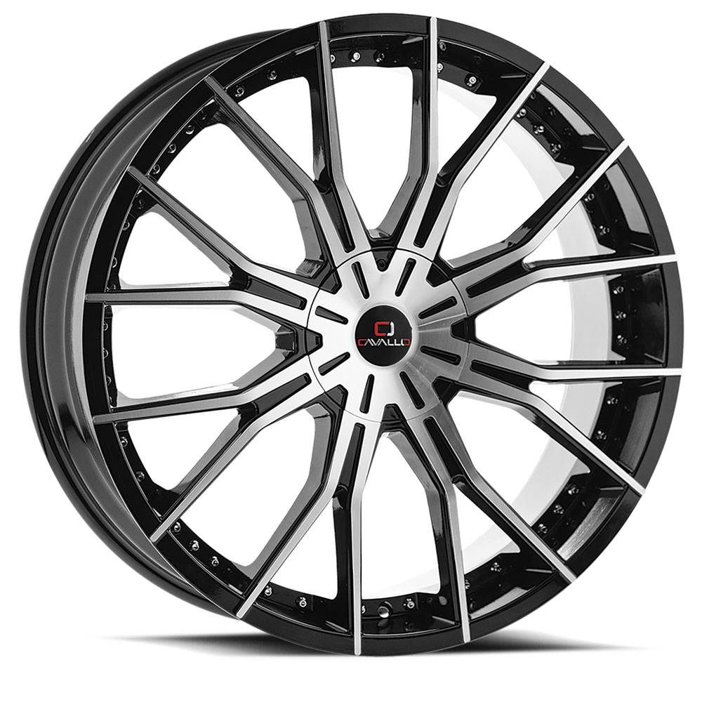 Cavallo Clv-36 Gloss Black & Machined 20x8.5 (+15) 6x114.3