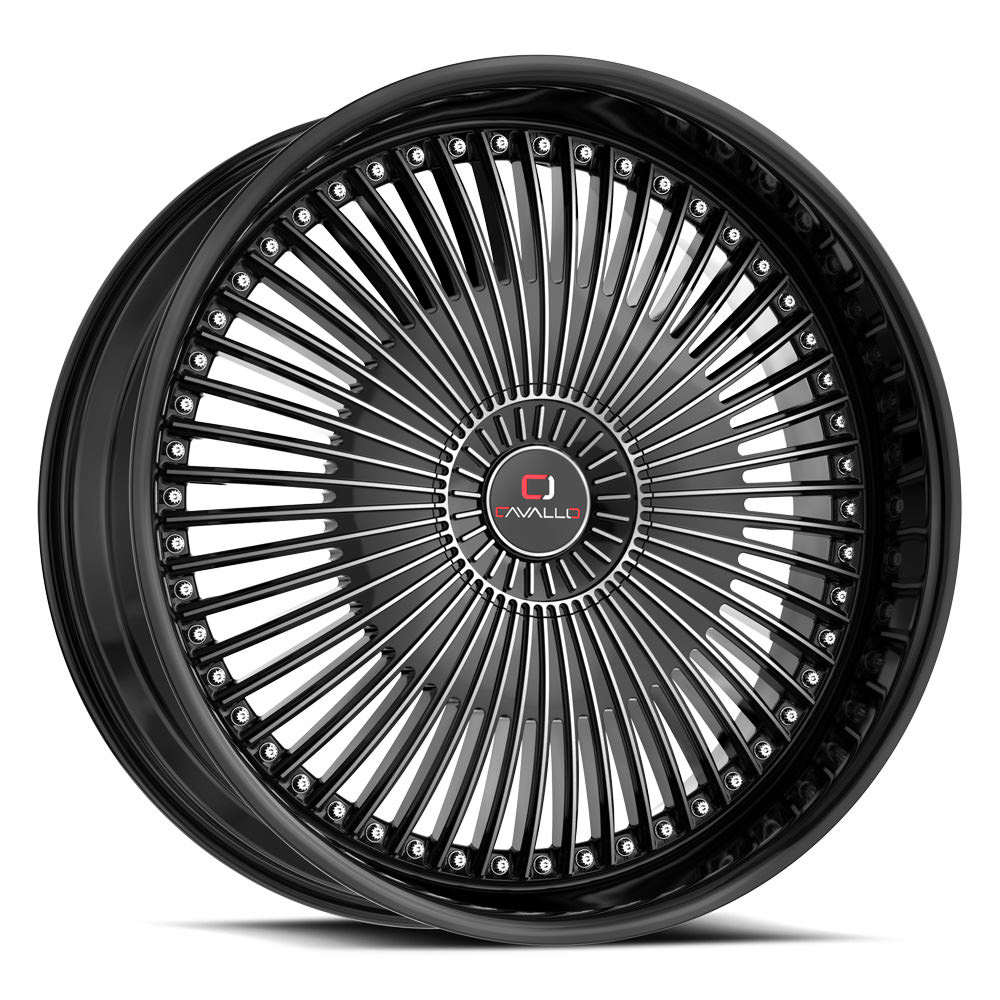 Cavallo Clv-41 Gloss Black & Machined 18x8 (+35) 4x100