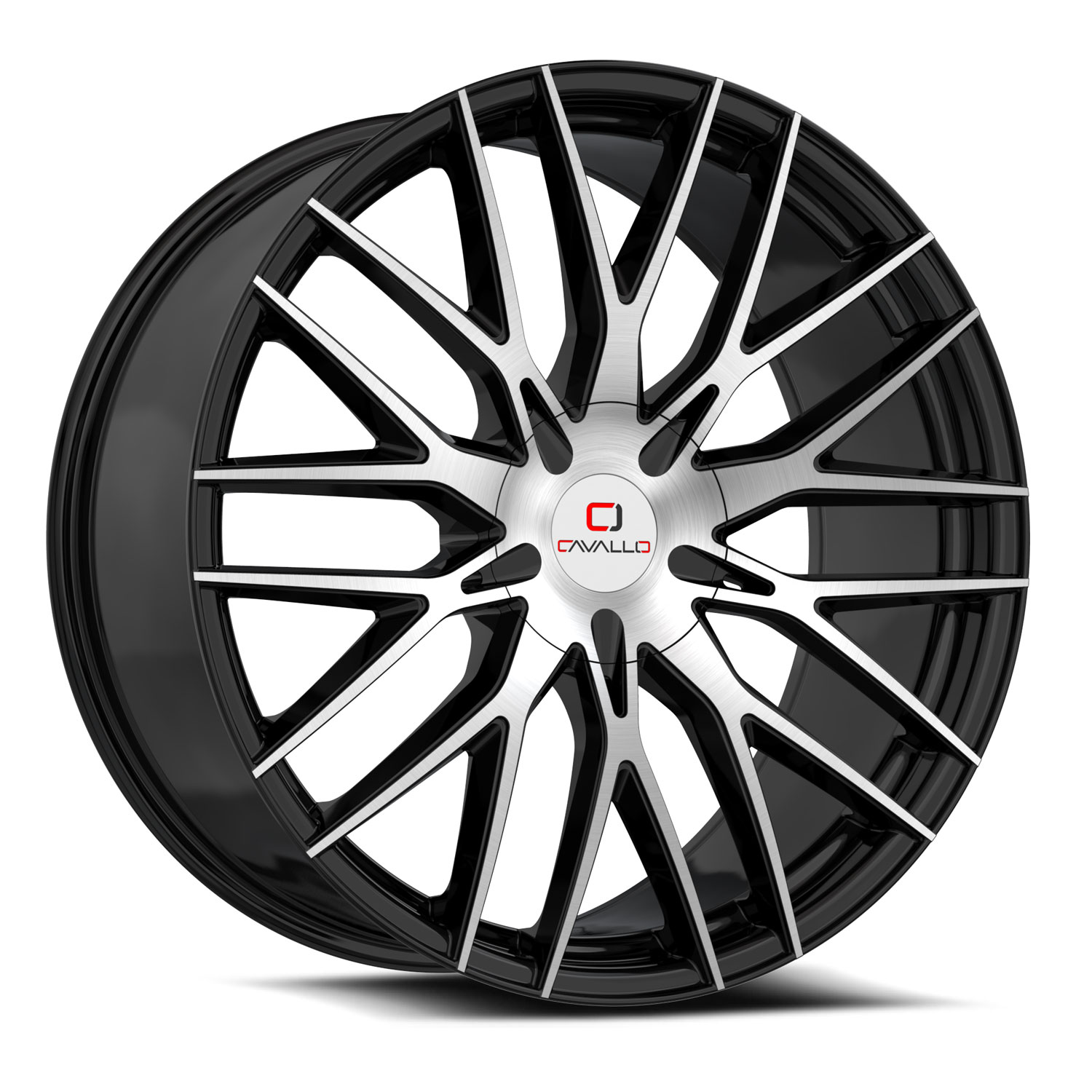 Cavallo Clv-45 Gloss Black & Machined 18x8 (+35) 4x100