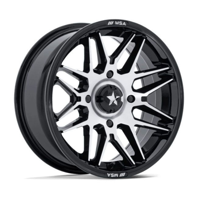 Msa Offroad Wheels M52 Radar Utv Gloss Black W/ Machined Face 14x7 (+10) 5x114.3