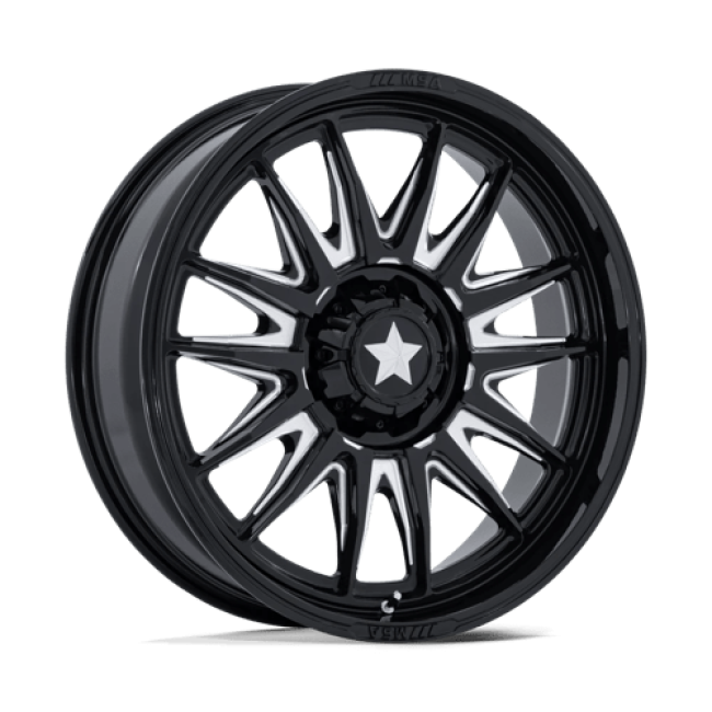 Msa Offroad Wheels M55 Commander Utv Gloss Black Milled 15x7 (+10) 4x137/4x156