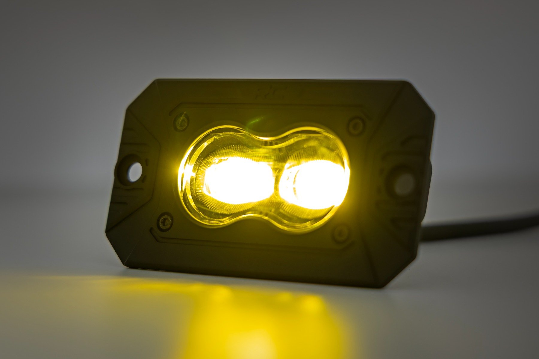 3x1.75 Inch Black Series | Yellow | LED Slim Aux | SAE Fog | Flush Mount | Pair - Image 3