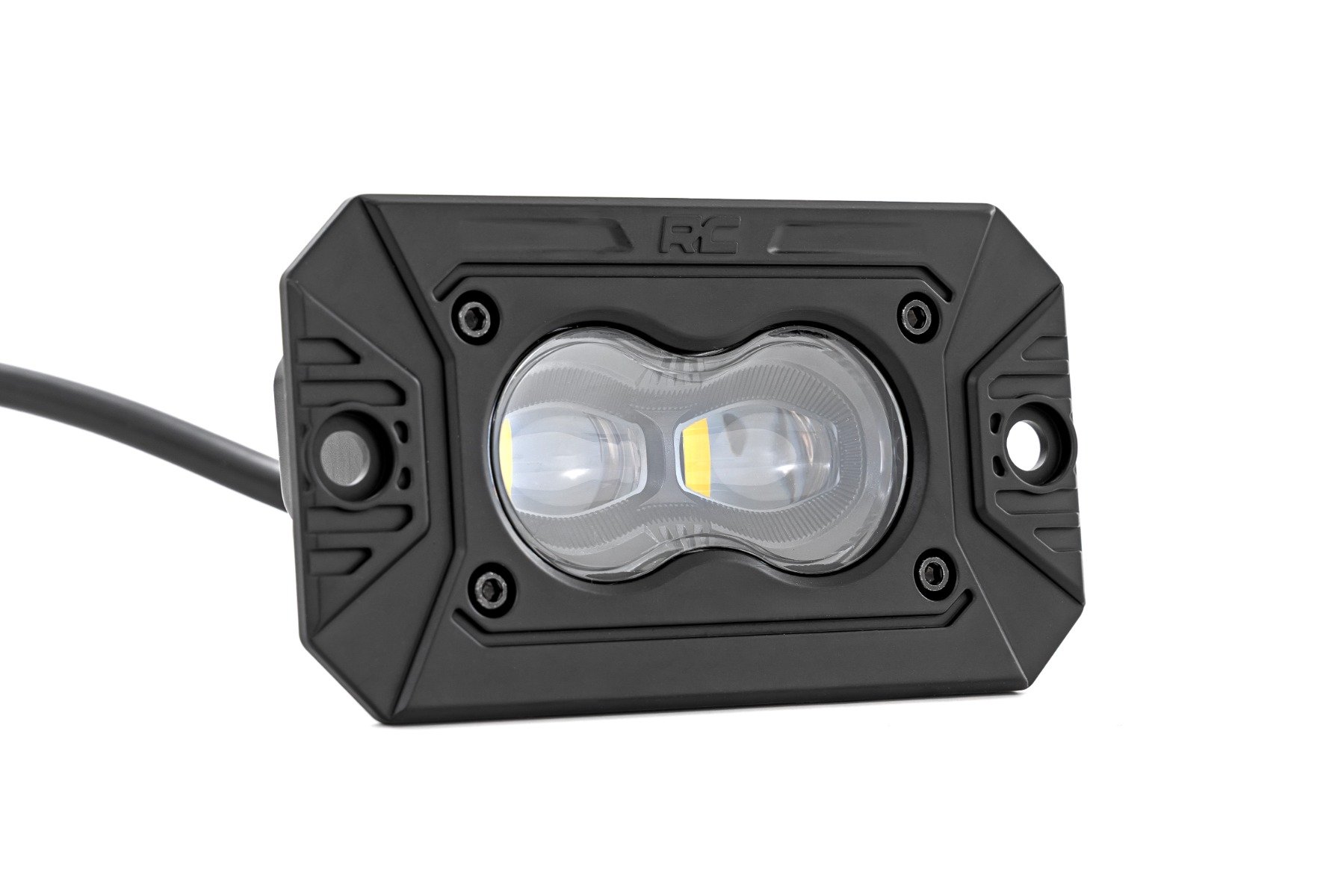 3x1.75 Inch Black Series | Yellow | LED Slim Aux | SAE Fog | Flush Mount | Pair - Image 2