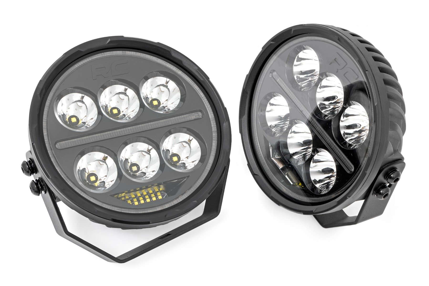 Black Series Halo LED Light Pair | White/Amber DRL | 6.5 Inch | Round - Image 3
