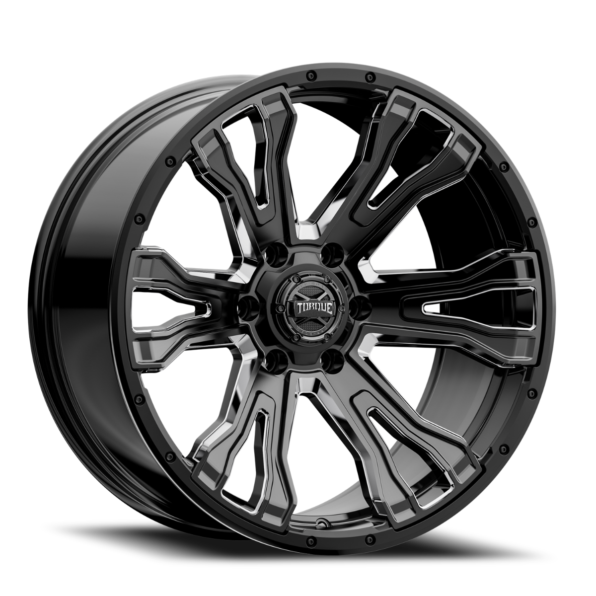 Torque Prime | Gloss Black w/Milled Accent | 20x9 | 6x5.5 | -12mm - Image 2